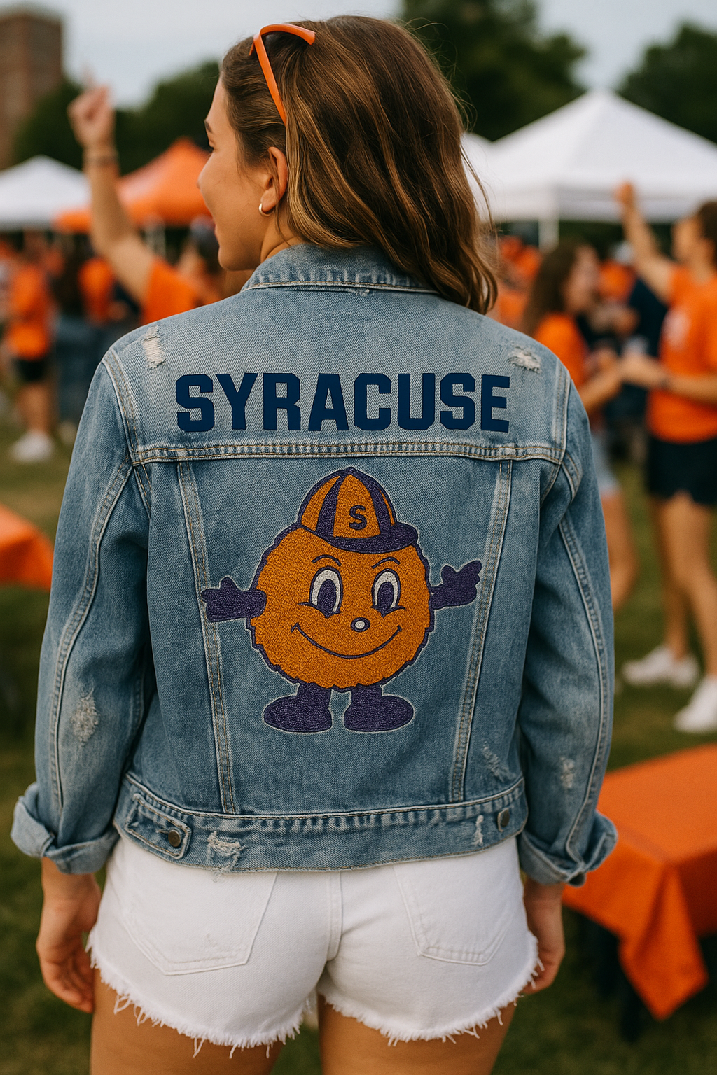 Game Day Jacket, Blue Denim, Syracuse Otto Orange
