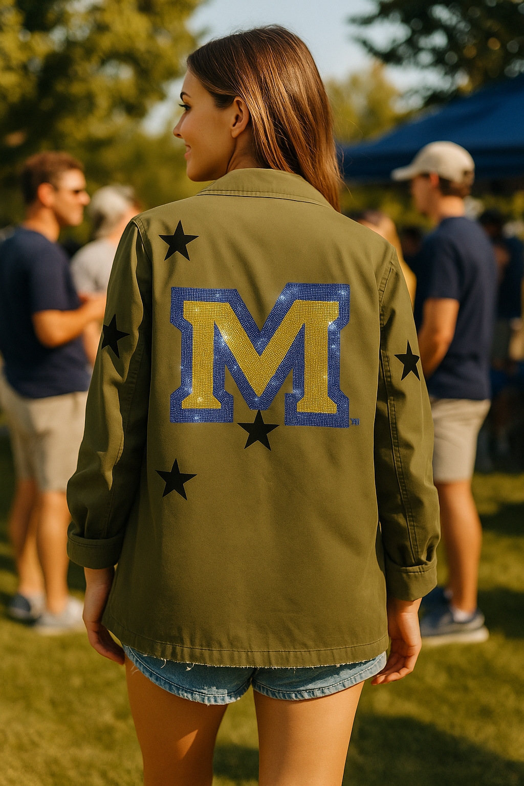 Montana State Block M Army Green Shacket