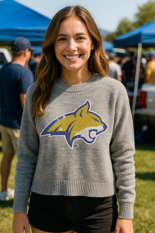 Montana State Bobcat Gray Crewneck Sweater