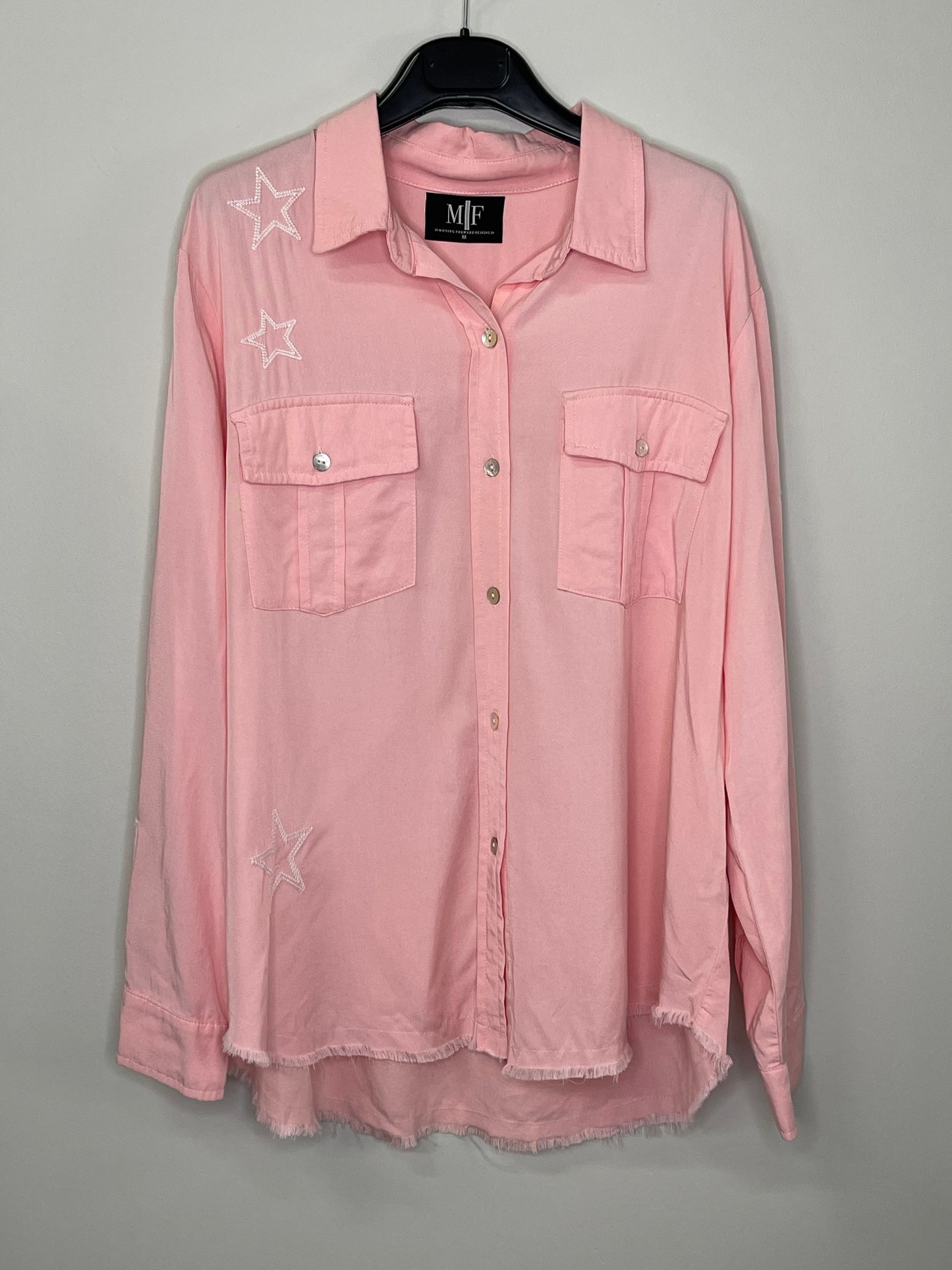 Shirt, Embroidered Star Light Pink, Butterfly