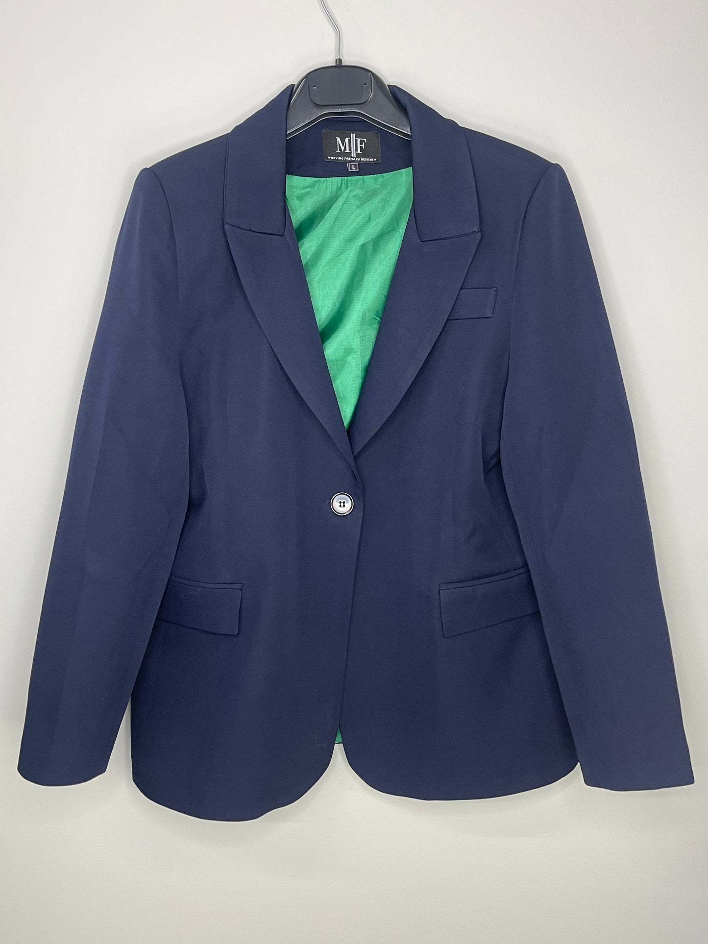 Blazer, Navy w/ Green Lining, Gold Faded Skull