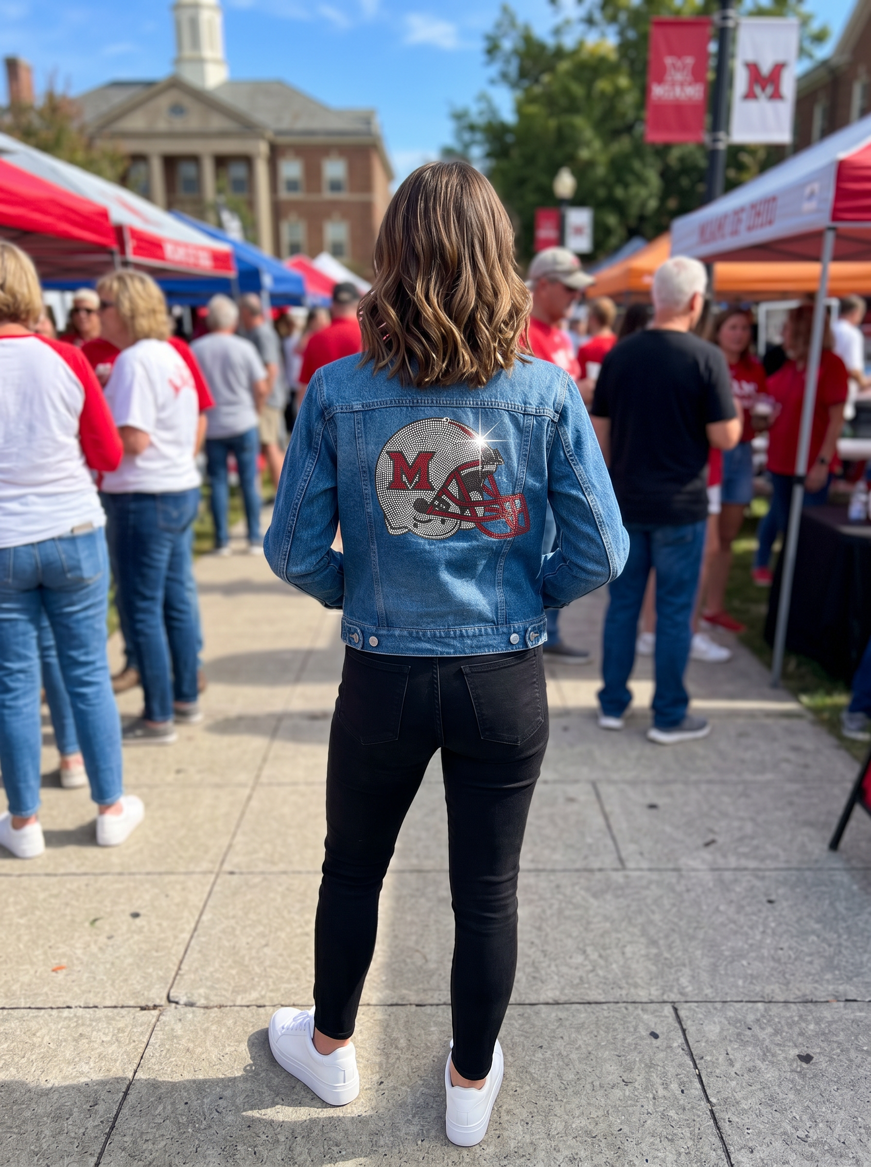 Miami of Ohio Helmet Blue Denim Jacket