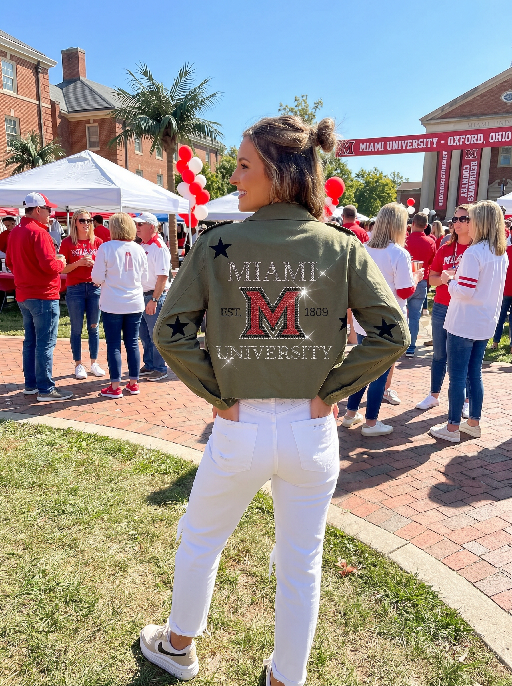 Miami of Ohio Est. 1809 Army Green Shacket