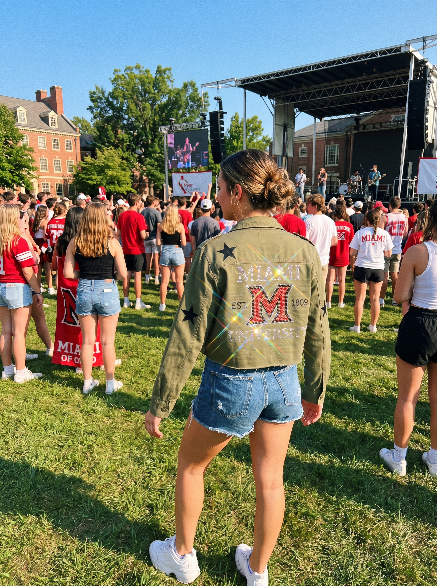 Miami of Ohio Est. 1809 Army Green Shacket