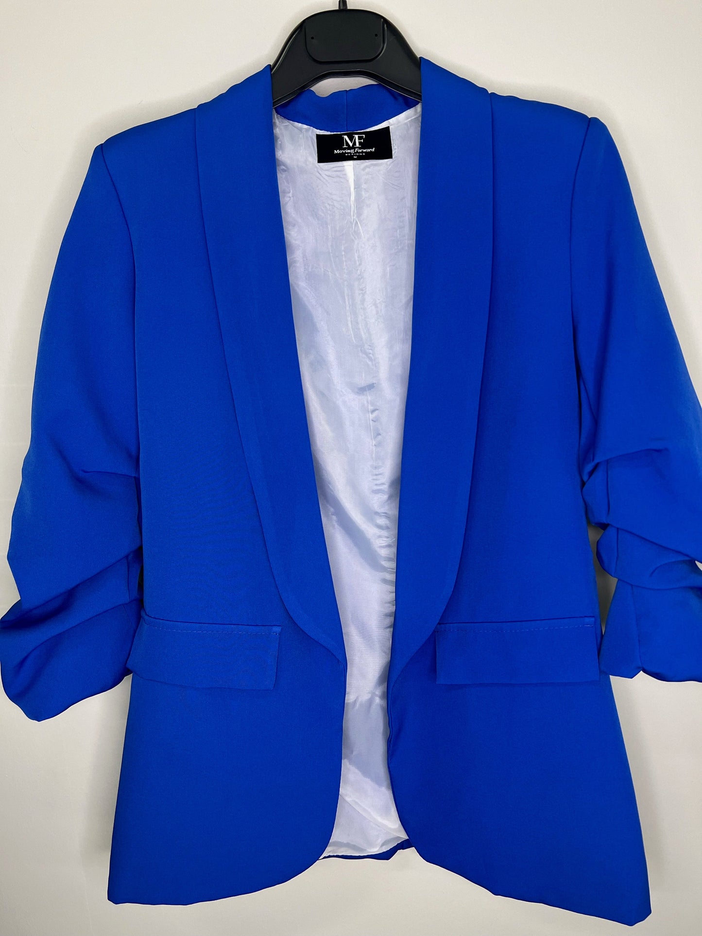 Blazer, Ruched Royal Blue, Iridescent Wings