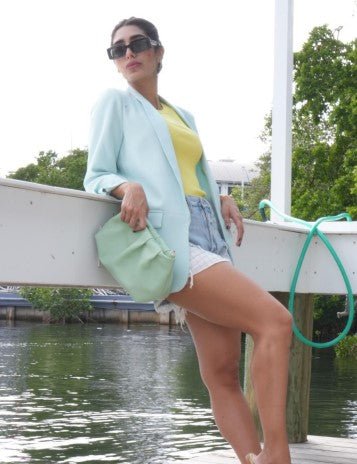 Blazer, Ruched Mint, Silver Queen Bee