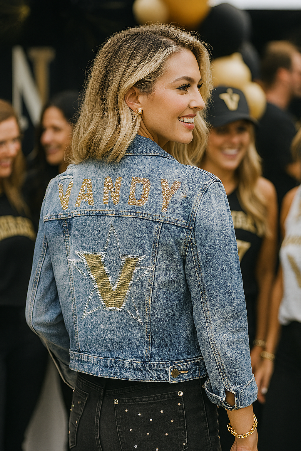 Game Day Jacket, Denim, Vanderbilt Vandy Star V
