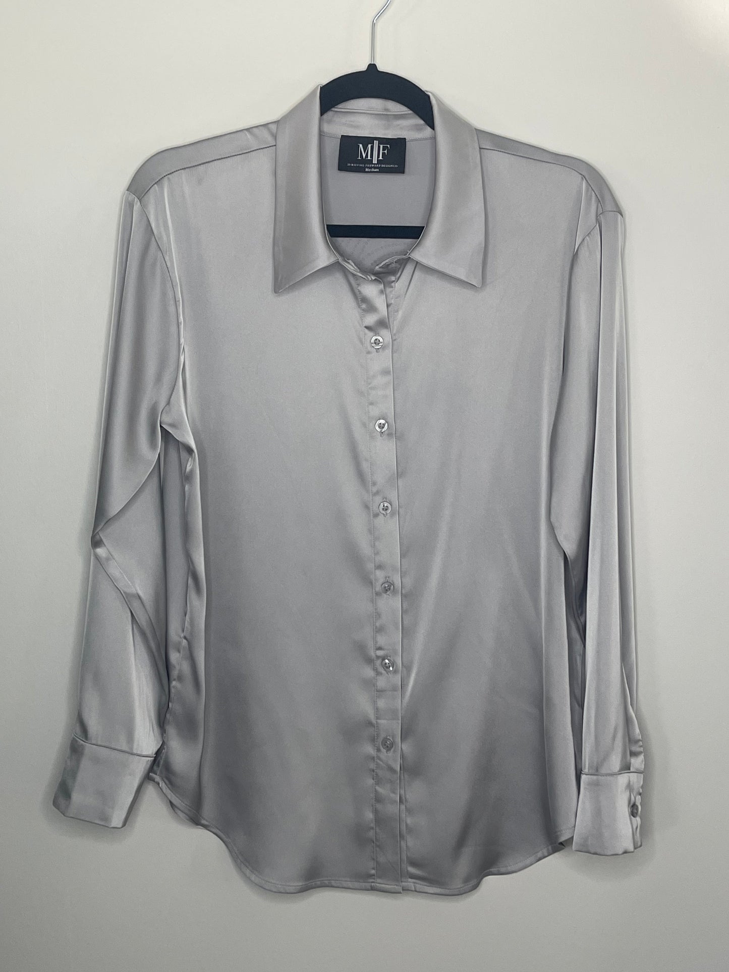 Shirt, Silky Silver, Gunmetal Love Repeater