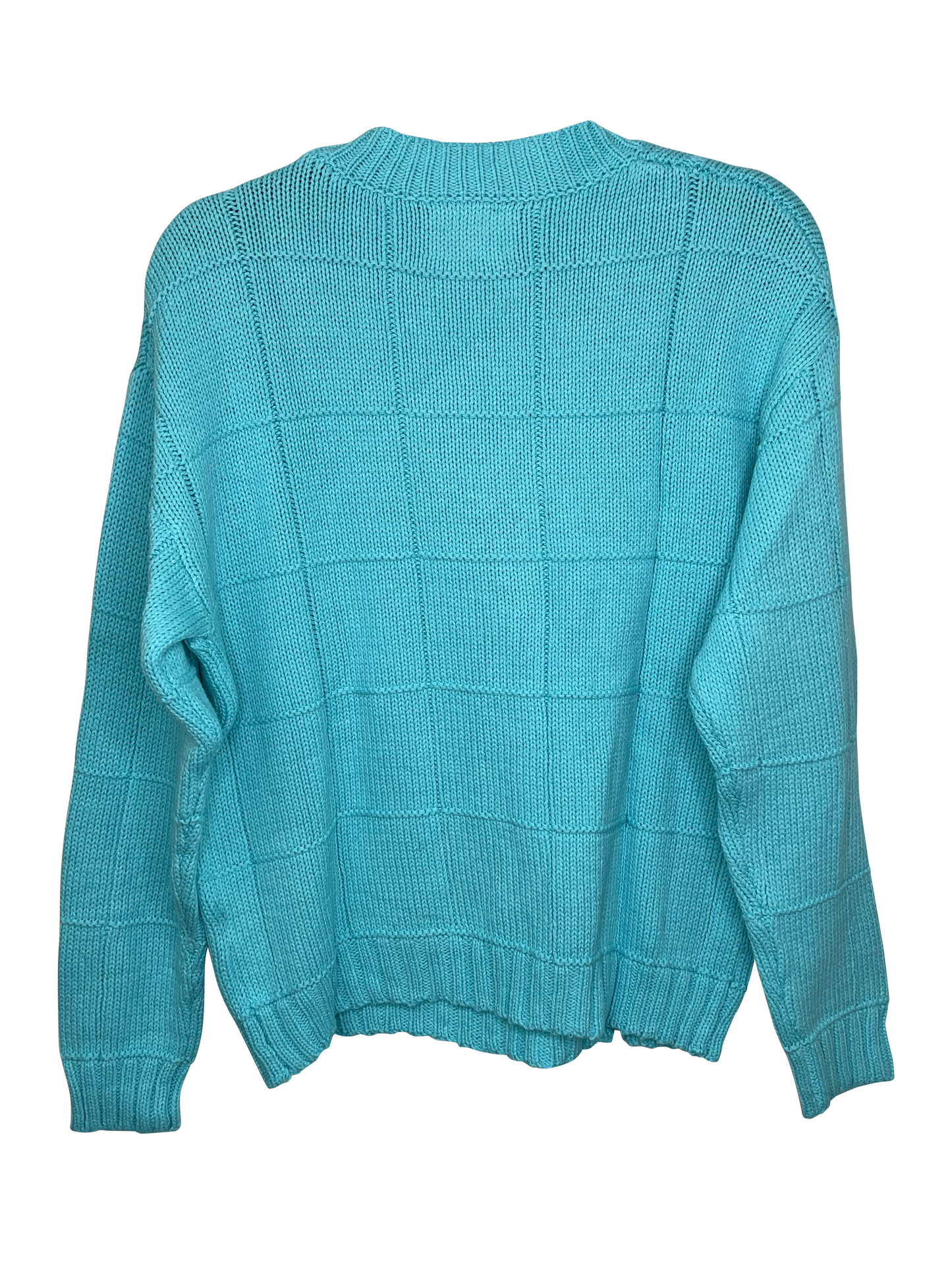 Sweater, Diamond Stitch Turquoise, Sequin Eye