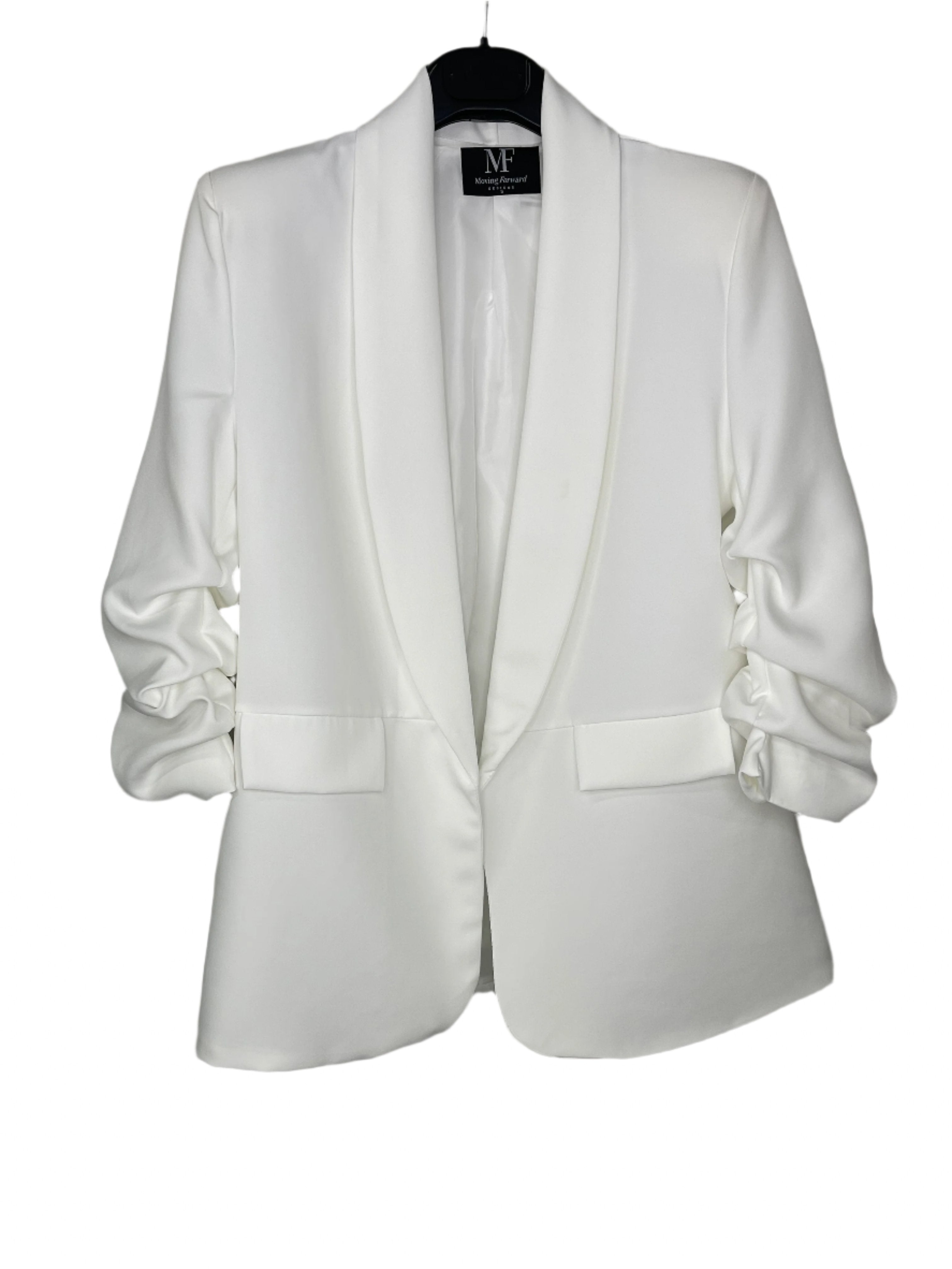 Game Day Blazer, Ruched White, Georgia State Panther Head